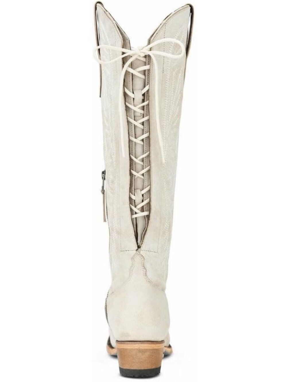 Women's White Over Knee Thigh High Embroidered Western Pull-On Cowboy Boots